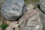Pioneer Rock Fieldstone Fence Plaque at Scout Valley